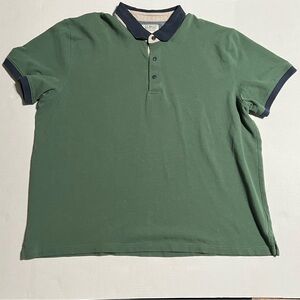 L.L. Bean Forest Green Polo with Navy Trim